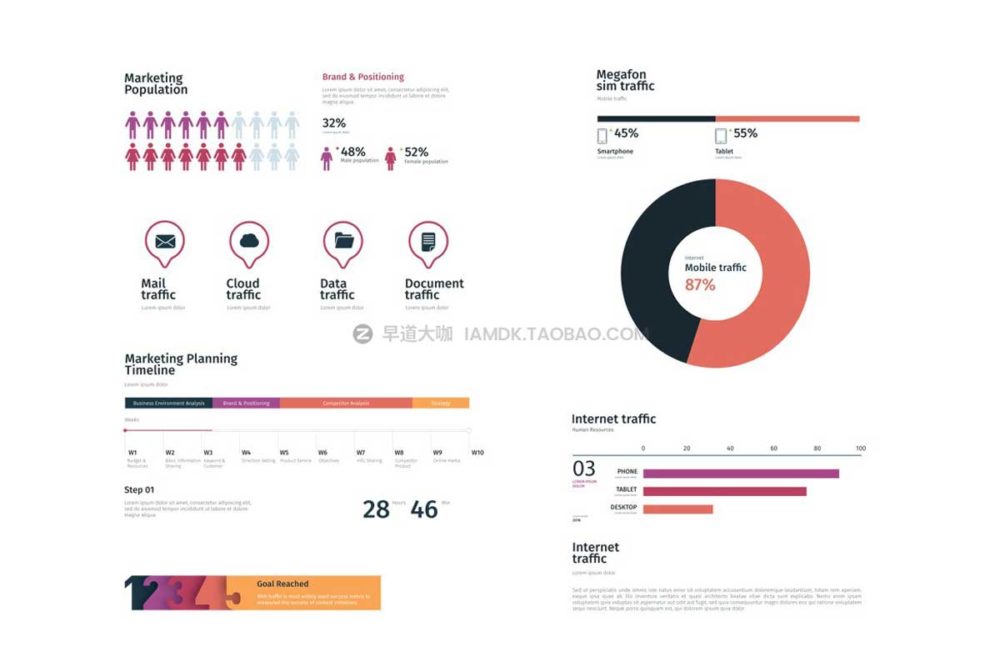 现代信息数据图表时间线饼状图商业图表元素ai矢量素材包 Modern Editable Infographics vol. 02_img_2