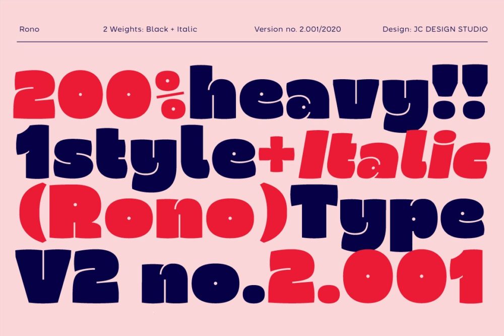 复古独特逆反差品牌推广包装海报标题设计粗体英文字体包 Rono Font_img_2