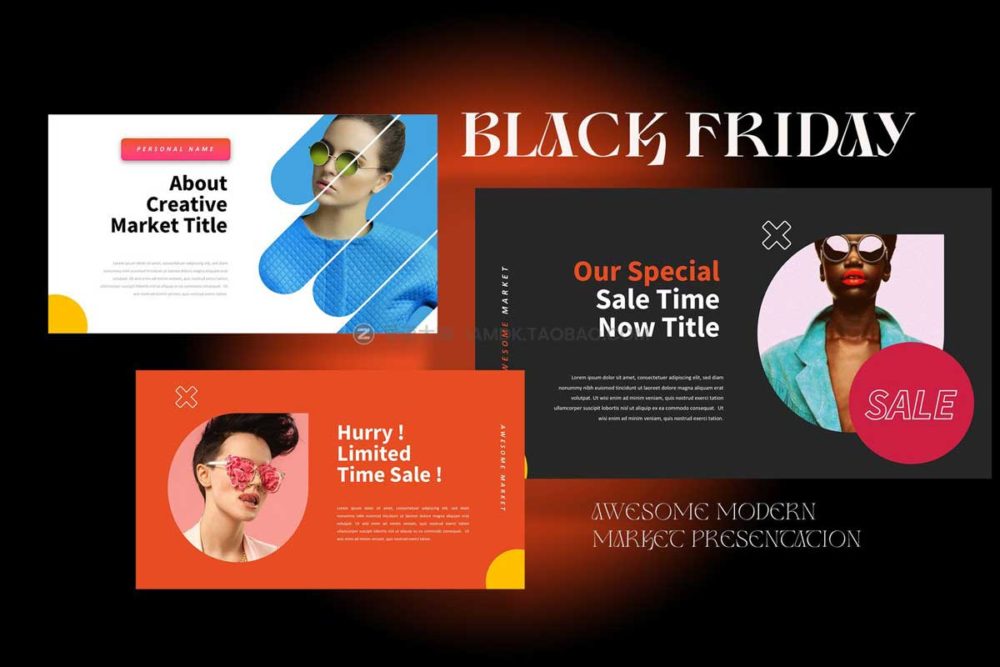 黑五品牌商品营销策划演示文稿图文排版设计ppt+key模板 Black Friday Keynote+PPT Template_img_2