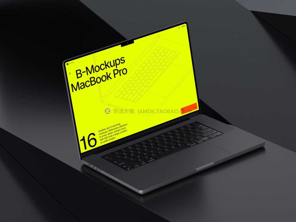 16款高级苹果新款MacBook 16 Pro笔记本电脑UI界面设计展示贴图样机模板 B-Mockups MacBook 16 Pro_img_2