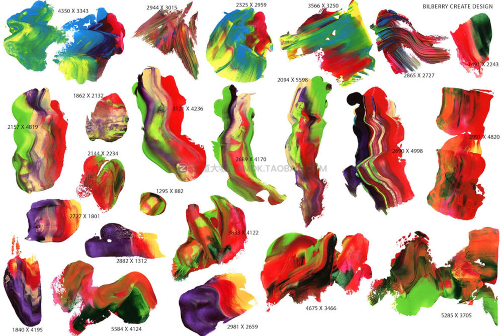 57个多彩丙烯酸涂料油漆抽象艺术纹理背景图片设计素材 Trendy Mess Abstract Strokes_img_2