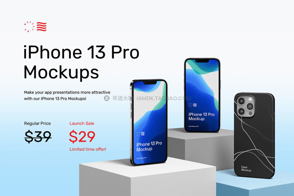 24款高级iPhone 13 Pro苹果手机APP UI界面设计展示贴图PSD样机模板 iPhone 13 Pro Mockups + Case Mockups_img_2