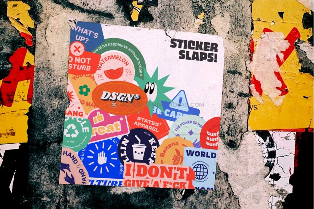 100个80年代复古y2k标签贴纸设计ai矢量素材 Y2K Sticker Pack_img_2