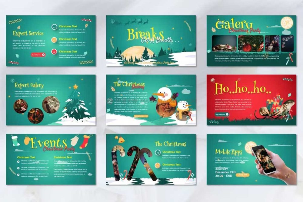 45页圣诞节晚会主题演示文稿图文排版设计ppt+key模板素材 Rehood - Christmas Party Powerpoint+Keynote Template_img_2