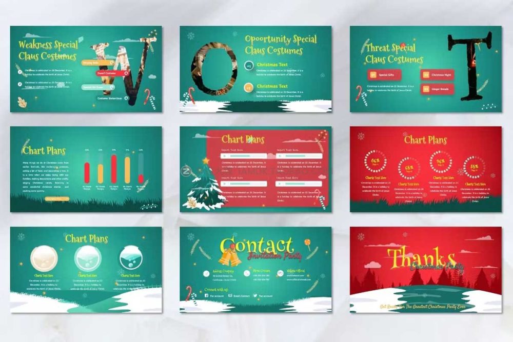 45页圣诞节晚会主题演示文稿图文排版设计ppt+key模板素材 Rehood - Christmas Party Powerpoint+Keynote Template_img_2