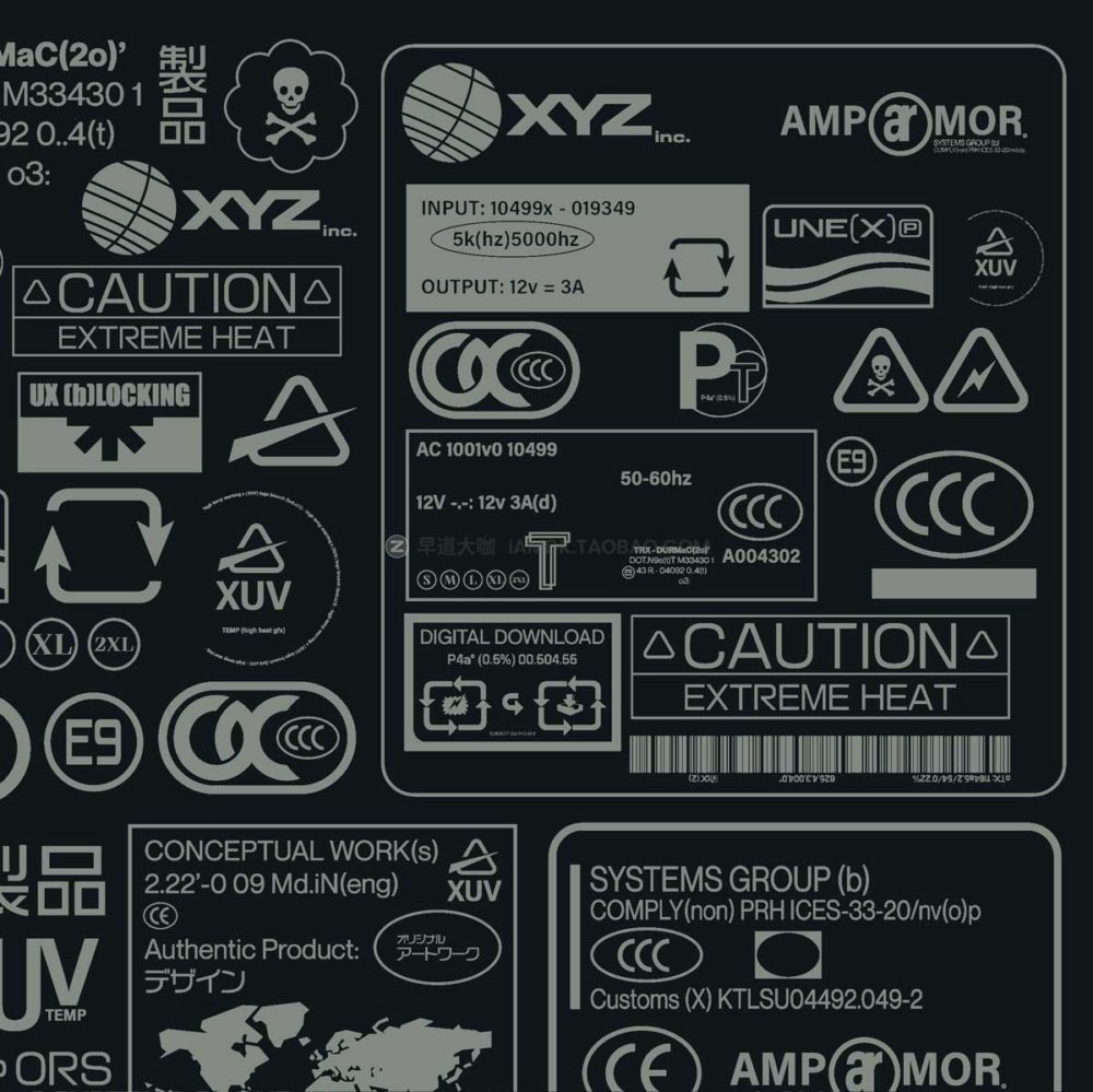 107款复古千禧Y2K赛博朋克机能印刷图标工业风Logo设计ai矢量图形包 Label Asset Pack (vol.1)_img_2