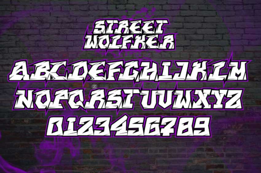 炫酷嘻哈街头涂鸦手绘风抽象艺术手写英文字体安装包 Street Wolfker Font_img_2