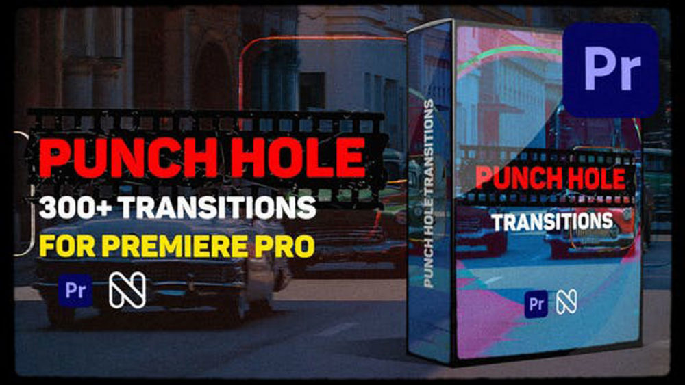 PR预设 300+复古胶片叠加摄像机视频无缝转场预设 Videohive - Punch Hole Transitions for Premiere Pro_img_2