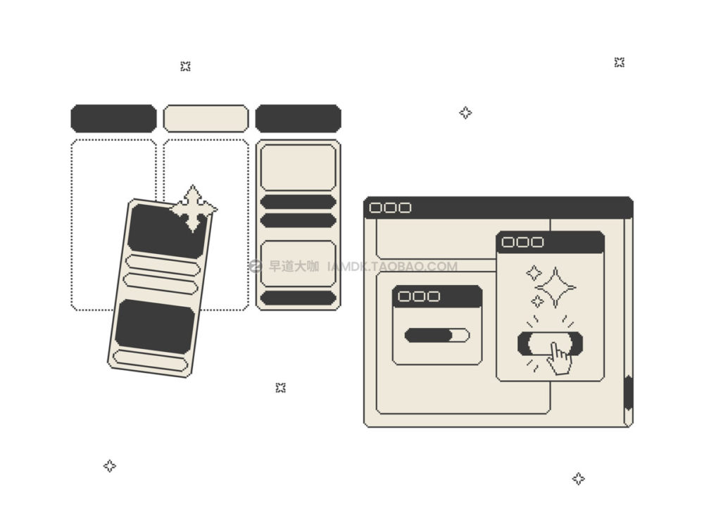 20幅80年代复古像素风win弹窗元素ai矢量插图设计素材 Drag & Drop Illustrations_img_2