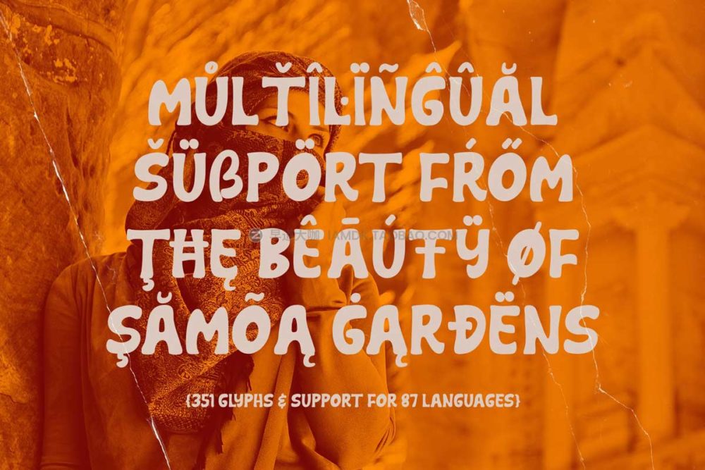 经典复古圆润品牌服装包装标题设计手写英文字体包 NCL SAMOA GARDENS - Retro Font_img_2