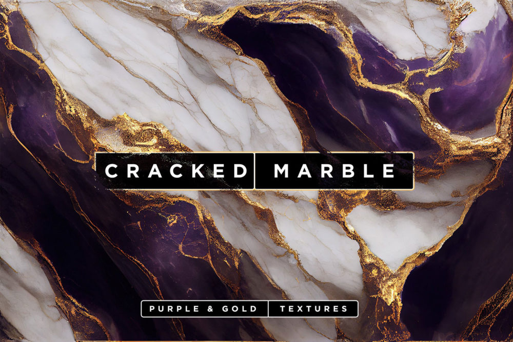 高端奢华鎏金紫色大理石纹理肌理背景图片设计素材包 Purple & Gold Marble Textures Pack_img_2