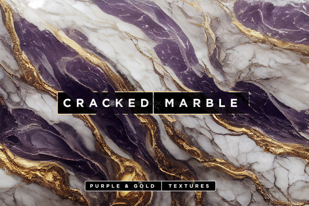 高端奢华鎏金紫色大理石纹理肌理背景图片设计素材包 Purple & Gold Marble Textures Pack_img_2