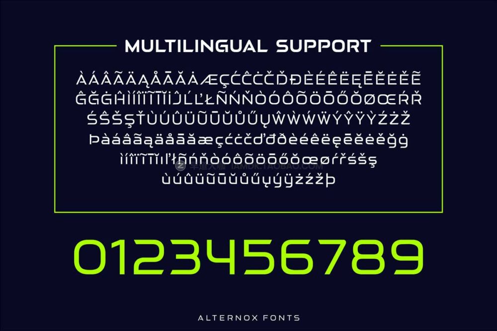 未来科技几何学杂志品牌设计无衬线英文字体包 Alternox Fonts Family_img_2