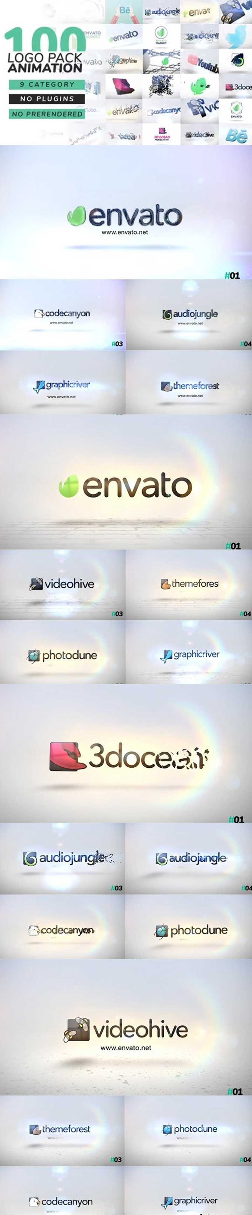 AE模板 100组标题文本logo演示动画特效包 Videohive - Logo Pack Animation_img_2