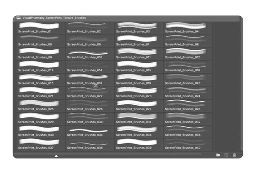 40多款做旧粗糙丝网印喷墨打印划痕效果ps笔刷设计素材 40+ SCREEN PRINT TEXTURE BRUSHES_img_2