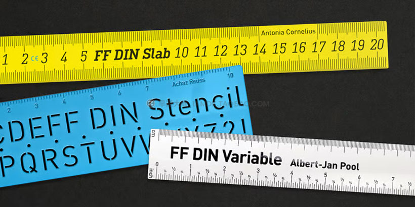 时尚工业风几何学浓缩标题logo设计无衬线英文字体 FF DIN Paneuropean Variable Font Family_img_2