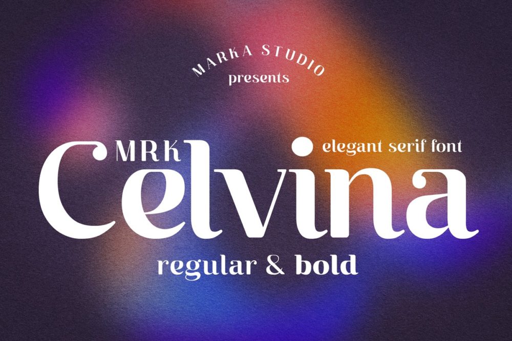 现代优雅电影海报标签包装品牌logo标题设计衬线英文字体包 MRK Celvina modern serif font_img_2