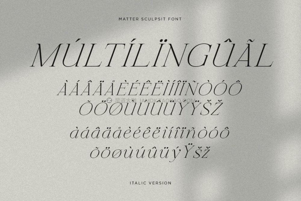 60年代复古优雅时尚极细杂志海报logo标题设计衬线英文字体 Matter Sculpsit Font_img_2