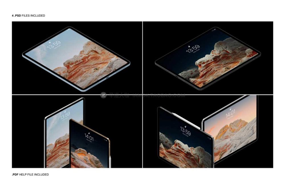 高级2022新款苹果平板电脑iPad Pro屏幕演示样机模板源文件 iPad Mockup Set_img_2