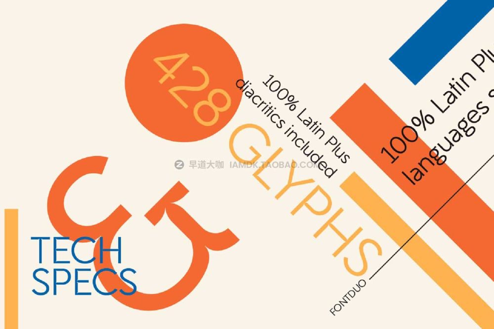 时尚未来几何风墨水外渗杂志标题logo设计无衬线英文字体 Gambit FD Neue_img_2