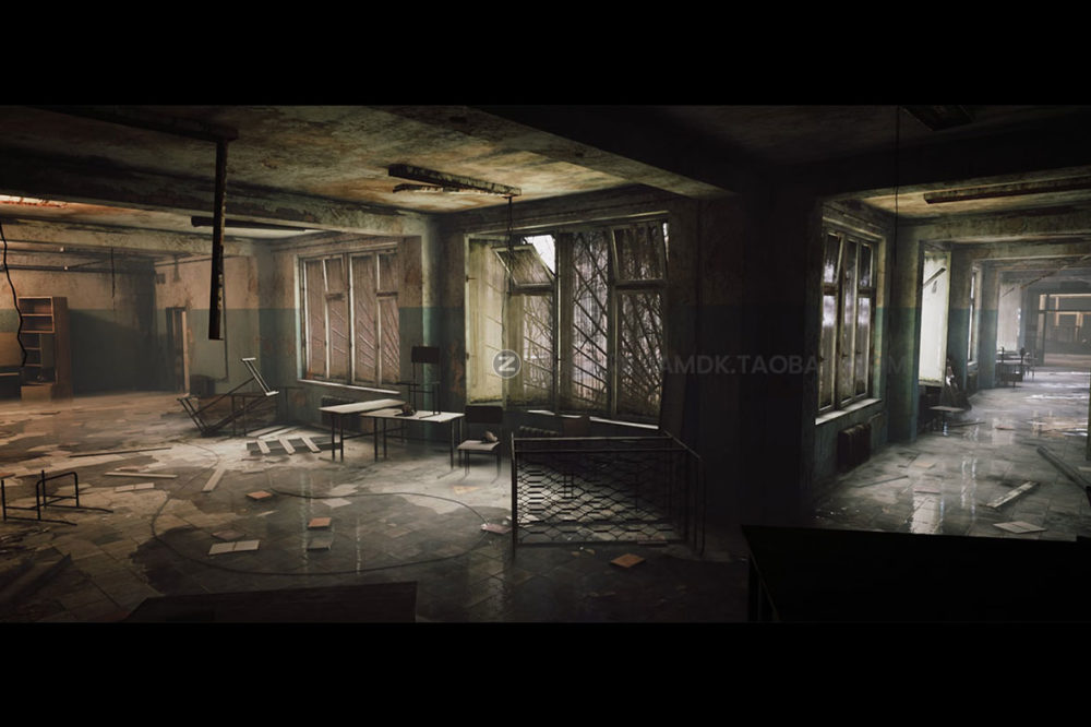 UE模型 苏联时期废弃的教室楼道宿舍3d设计素材 Unreal Engine - Abandoned Russian Building_img_2