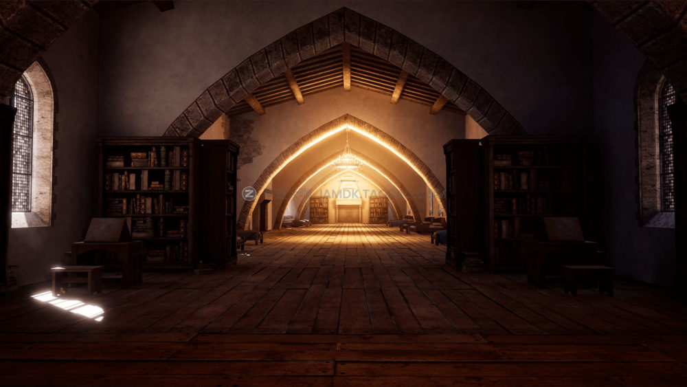 UE模型 中世纪欧洲模块化罗马式教堂庄园建筑3d设计素材 Unreal Engine - Medieval Modular Church_img_2