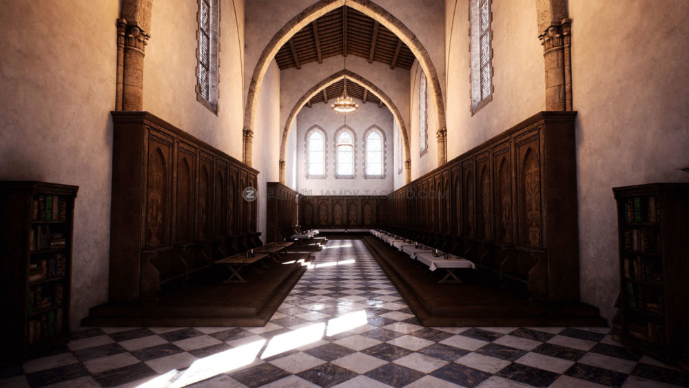 UE模型 中世纪欧洲模块化罗马式教堂庄园建筑3d设计素材 Unreal Engine - Medieval Modular Church_img_2