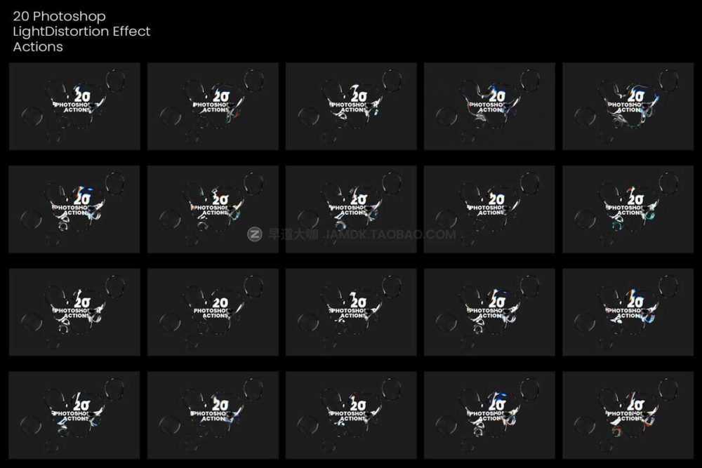 潮流透明液体水珠水滴故障扭曲失真折射特效海报字体设计ps样机素材 Inartflow - Light Refraction Pack vol.2_img_2