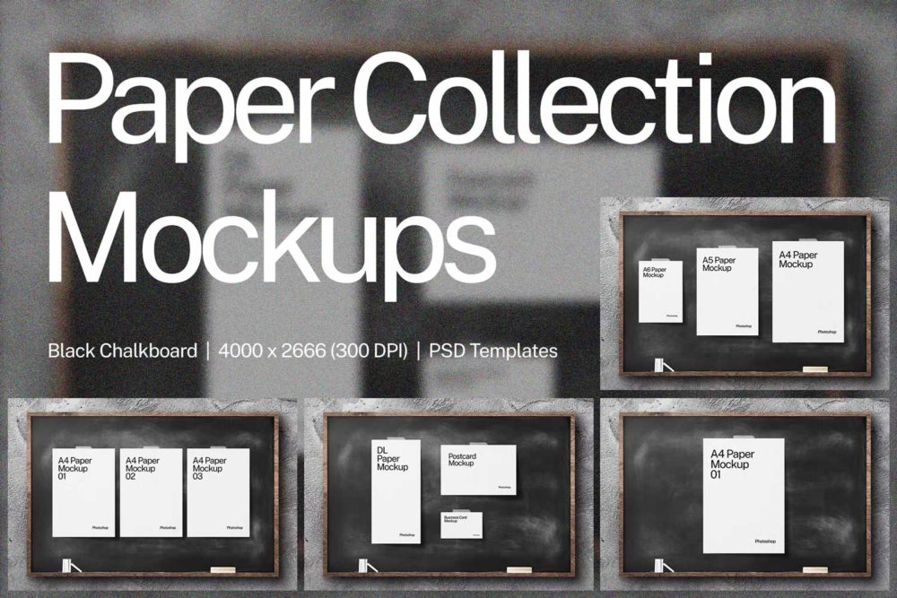 逼真创意品牌vi设计海报信纸传单展示样机模板素材 Paper Collection Mockups_img_2