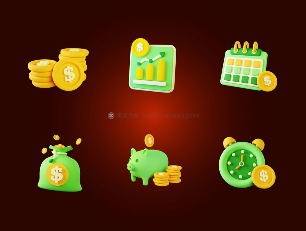 15款金融财务银行业务3D图标icon素材包png免抠图文件 Finance 3D Icon Pack_img_2