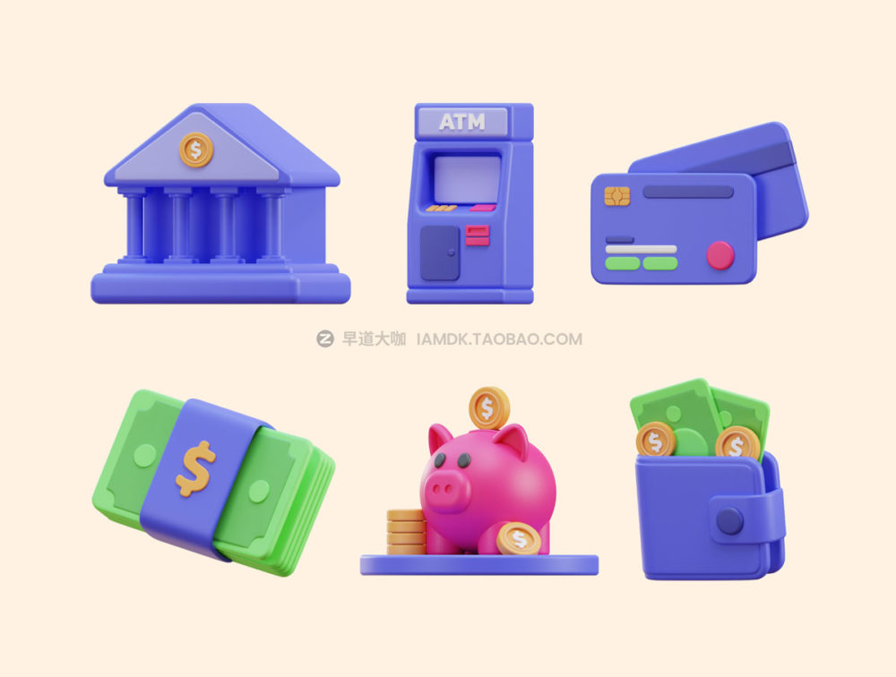 14个金融加密货币app演示文稿设计3d立体图标icon设计素材 Finance & Crypto 3D Icon Pack_img_2