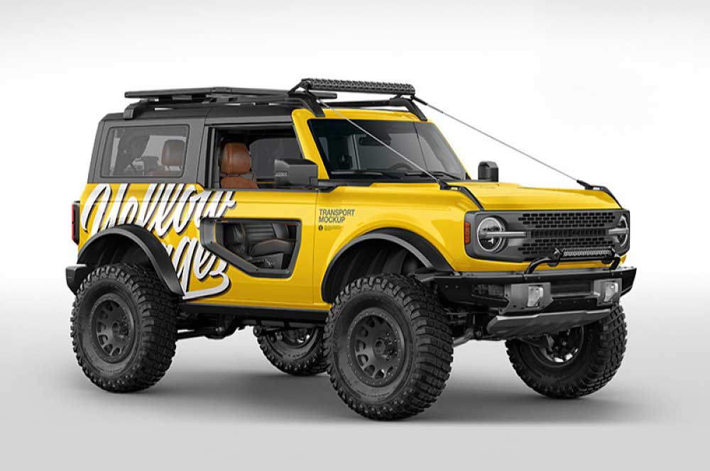 福特四驱Bronco户外suv越野车汽车改色图案logo贴图psd样机模板 Off-Road SUV Mockup Pack_img_2