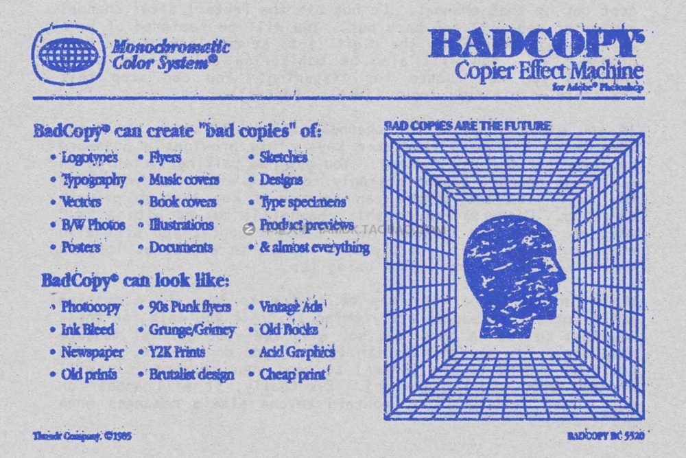 80年代复古做旧粗糙油墨渗透边缘毛刺碳粉打印效果ps样机模板素材 BADCOPY Copier Effect Machine for PS_img_2
