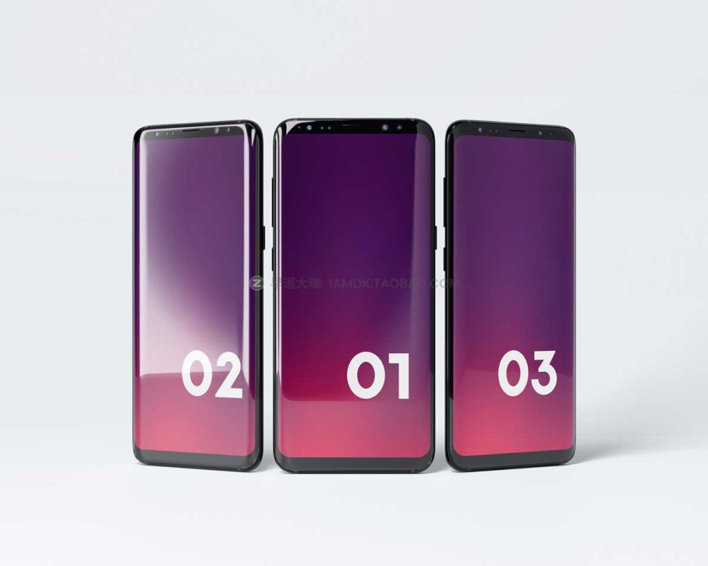 12款安卓手机三星Galaxy S9屏幕演示样机模板psd源文件 Samsung Galaxy S9 Presentation mockup Kit_img_2