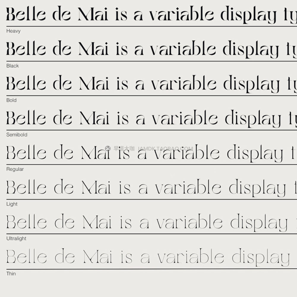 潮流复古逆反差酸性杂志海报排版电影标题logo设计衬线英文字体包 Belle de Mai Font Family_img_2