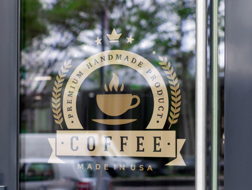 6款逼真咖啡店面包店标牌徽标logo设计展示贴图psd样机模板 Cafe and Coffee Shop Logo Mockups_img_2