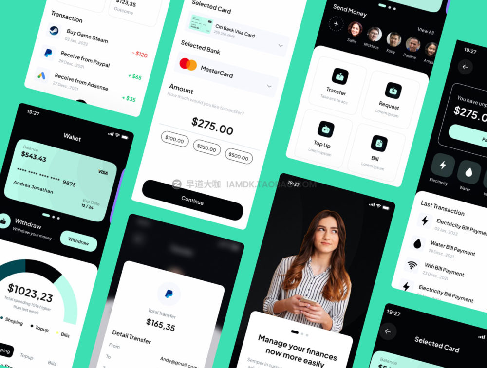 40多个屏高级金融钱包理财app应用程序界面设计ui套件 Duwallet - Wallet Apps UI Kits_img_2