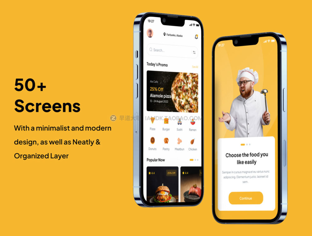 50+屏优质食品外卖配送应用程序app界面设计ui套件素材 Conyfood - Food Delivery Apps UI Kits_img_2