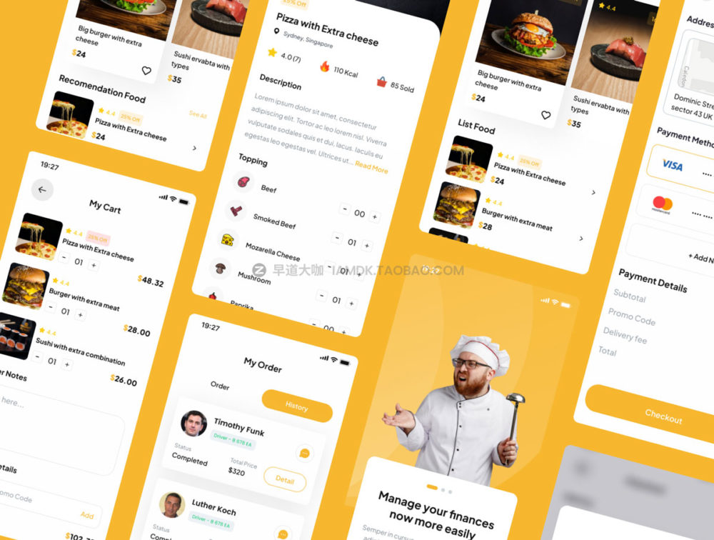 50+屏优质食品外卖配送应用程序app界面设计ui套件素材 Conyfood - Food Delivery Apps UI Kits_img_2