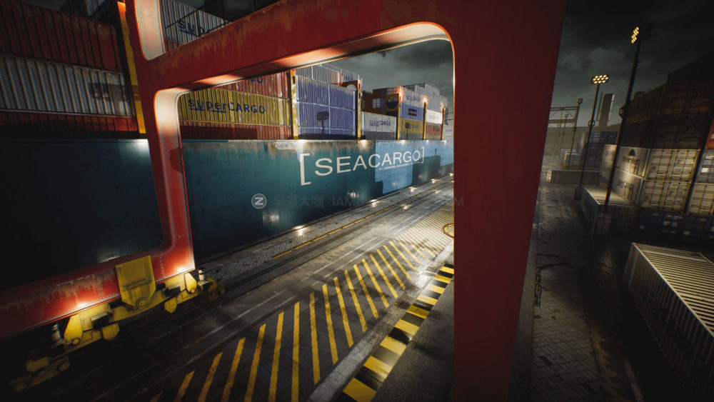 UE模型 高品质海港港口码头集装箱3d设计素材 Unreal Engine – Container Yard Environment Set_img_2