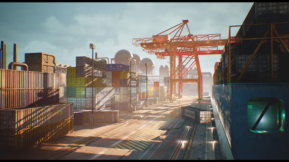 UE模型 高品质海港港口码头集装箱3d设计素材 Unreal Engine – Container Yard Environment Set_img_2