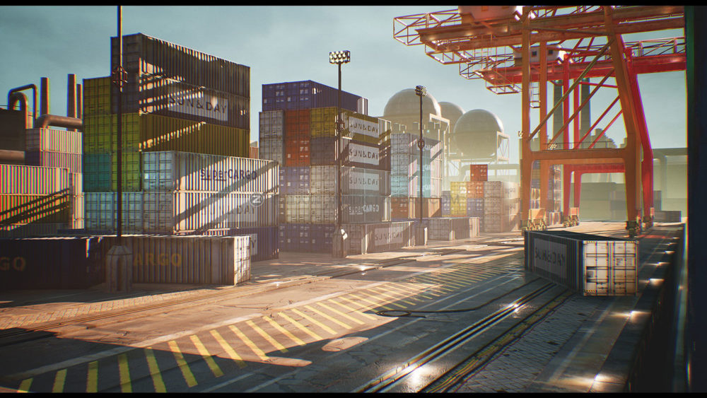 UE模型 高品质海港港口码头集装箱3d设计素材 Unreal Engine – Container Yard Environment Set_img_2