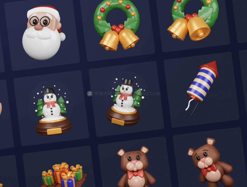 44款3D立体卡通萌趣圣诞节新年插图插画icon图标png免抠图片素 Christmas Pack - Customizable 3D Icons_img_2