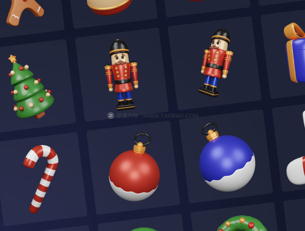 44款3D立体卡通萌趣圣诞节新年插图插画icon图标png免抠图片素 Christmas Pack - Customizable 3D Icons_img_2