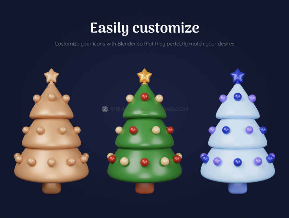 44款3D立体卡通萌趣圣诞节新年插图插画icon图标png免抠图片素 Christmas Pack - Customizable 3D Icons_img_2