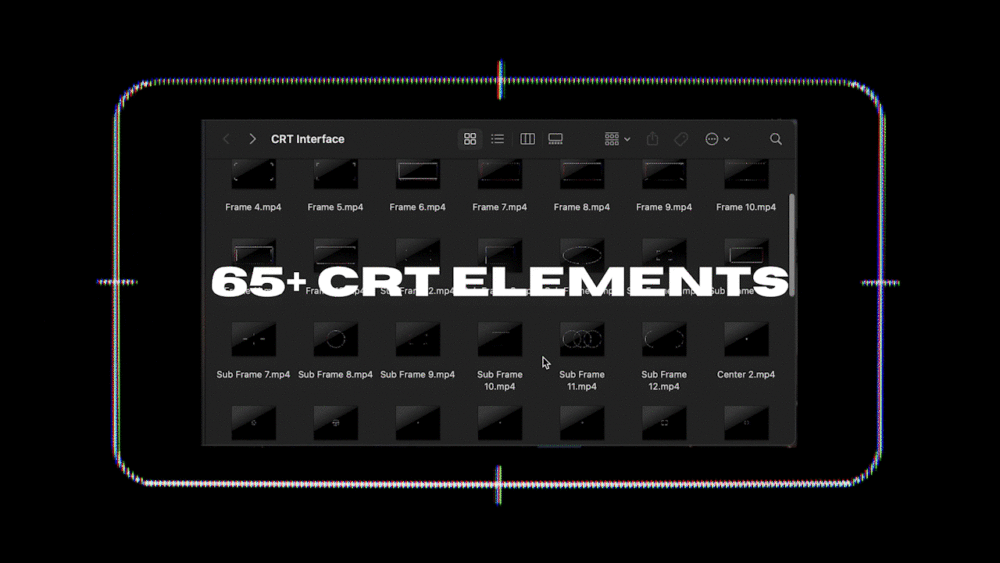 66组复古视频外观射线管扫描CRT框架元素4K视频设计素材包 CRT Interface Pack – Pro 4K_img_2