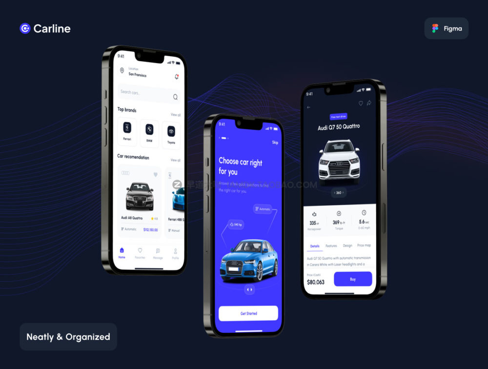 75个屏高级汽车市场应用程序App界面设计UI套件FIGMA模板素材 Carline - Car Marketplace App UI Kit_img_2