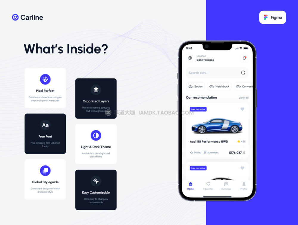 75个屏高级汽车市场应用程序App界面设计UI套件FIGMA模板素材 Carline - Car Marketplace App UI Kit_img_2