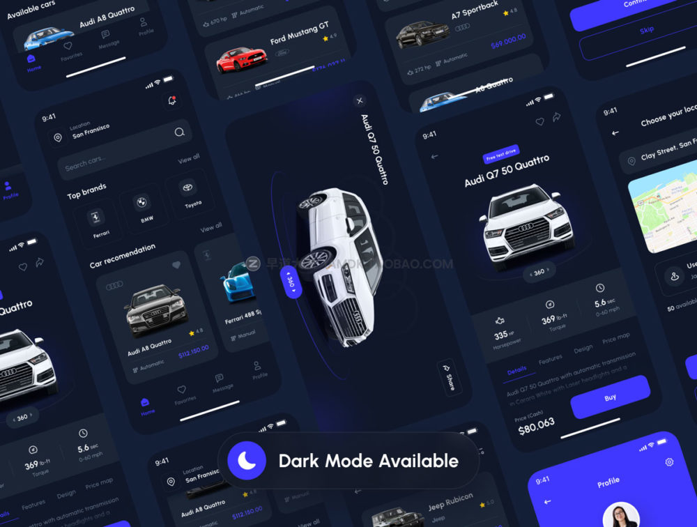 75个屏高级汽车市场应用程序App界面设计UI套件FIGMA模板素材 Carline - Car Marketplace App UI Kit_img_2