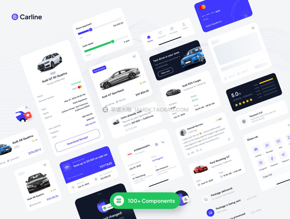 75个屏高级汽车市场应用程序App界面设计UI套件FIGMA模板素材 Carline - Car Marketplace App UI Kit_img_2